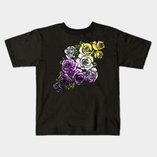 Enby Roses Abundant Kids T-Shirt